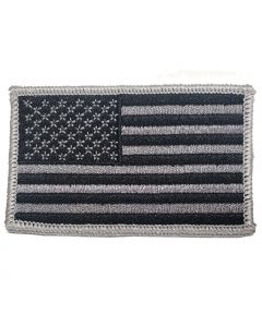 PATCH - American Flag Black & Silver 3" X 2"